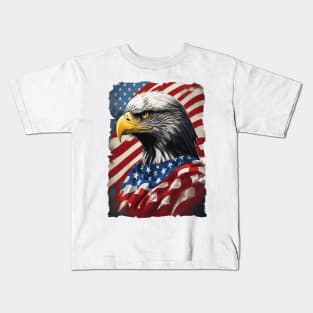 american flag and eagle vintage Kids T-Shirt